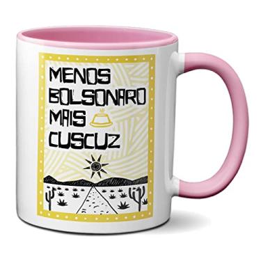 Imagem de Caneca Criativa Sertão Menos Bolsonaro Mais Cuscuz (Rosa)