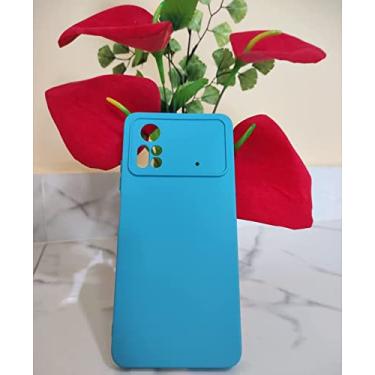 Imagem de Capa Case Capinha Anti Impacto Aveludada+ Pelicula De Vidro Temperado 9d Xiaomi Poco X4 Pro 5g (AZUL PISCINA)