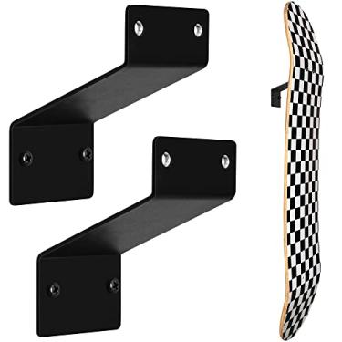 Imagem de MIUONO Suporte de parede de skate, prateleira de exibição de parede, design de alta capacidade de carga, pacote com 2