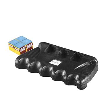 Imagem de GAMESUN Suporte de taco de 5 furos, suporte de taco de piscina ponderado com 5 peças de giz, suporte de tacos de taco