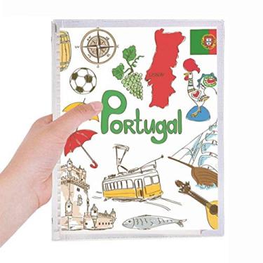 Imagem de Caderno com a bandeira nacional de Portugal Landscap Animals diário de folhas soltas recarregável, artigos de papelaria