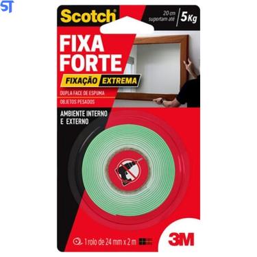 Imagem de Fita Dupla Face 3M Scotch 3M Fixa Forte Extrema 24 mm x 2 m