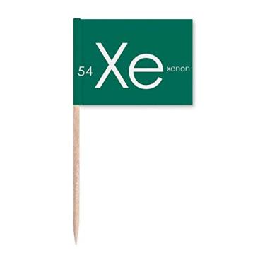 Imagem de Elementos Químicos Mesa menstrual Gás Xenon Xe Bandeiras de palito de dente Marcador Topper Decoração de festa