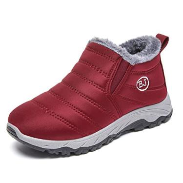 Imagem de Legou Sapatos de algodão de inverno mais botas de neve casuais de veludo quente M661 vermelho 40