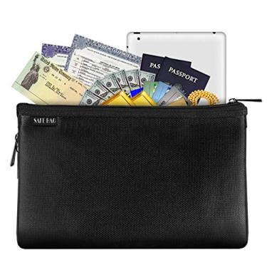 Imagem de LUGU Saco de dinheiro pequeno à prova de fogo Saco de documentos expansível resistente a fogo e água Envelope de bolsa de zenamento seguro com zíper pa documento A5 Dinheiro Joias Passaporte