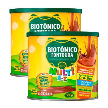 Imagem de Suplemento Alimentar Em Pó Biotônico Fontoura Multi A-Z Chocolate 300G
