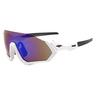 Imagem de Óculos Bike Ciclismo Esportivo Branco Espelhado Proteção Uv