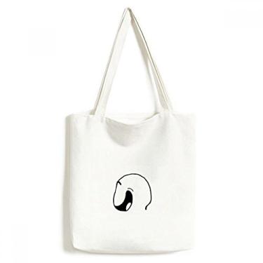 Imagem de Bolsa de lona preta com estampa feliz Shameless Smile