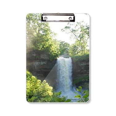 Imagem de Prancheta de paisagem florestal natureza cachoeira ciência placa de apoio A4