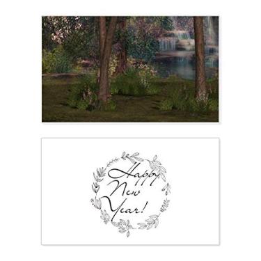 Imagem de Stream Forestry Science Cenário da Natureza Festival Ano Novo Cartão de felicitações Bless Mensagem presente