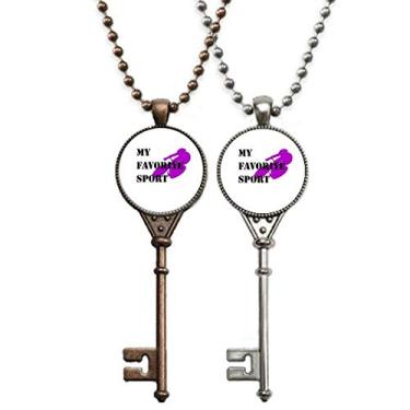 Imagem de OFFbb-USA Colar Like Sports Fitness Balanced Bicycle Chaveiro Pingente Joias Decoração de Casal