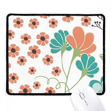 Imagem de Mousepad de pintura de planta de flor laranja borda costurada tapete de jogos de borracha
