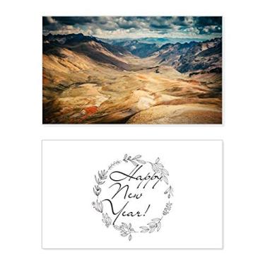 Imagem de Mountains Desert Outdoor Cloud Sky New Year Festival Cartão de felicitações Bless Message Present