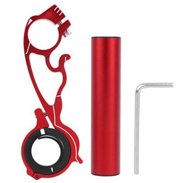 Imagem de Extensor de guidão leve de liga de alumínio, suporte extensor de farol resistente à corrosão, mais seguro para faróis de bicicleta, fácil instalação (vermelho)