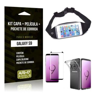 Imagem de Kit Galaxy S9 Capa Silicone + Película De Vidro + Pochete Para Corrida