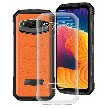Imagem de KJYFOANI Capa de telefone para Doogee V30T (6,5 polegadas), capa de telefone ultrafina de silicone à prova de choque para Doogee V30T, capa macia moderna anti-arranhões transparente [anti-amarelo] - transparente