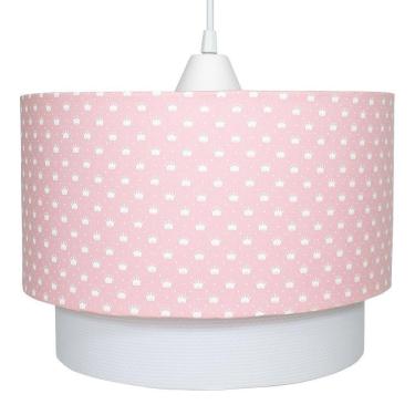 Imagem de Lustre Pendente Princesa Coroas Rosa Quarto Bebê Menina