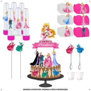 Imagem de Kit Festa #kf Princesa Aurora Forminha Tubete Topper
