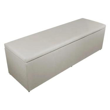 Imagem de Báu Calçadeira Eva 90cm Suede Bege - Vallisa Decor