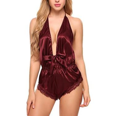 Imagem de Body Sexy Lingerie - Lingerie feminina ajustável em V profundo - Roupa sexy para mulheres, lingerie de renda para noite de lua de, lingerie feminina para festa de lingerie Shakven