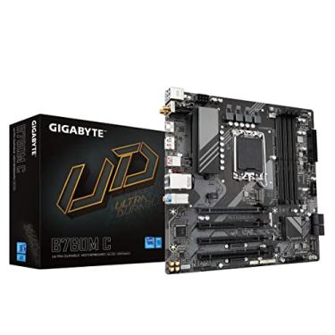 Imagem de GIGABYTE B760M C (LGA 1700/ Intel/ B760/ Micro ATX/ DDR5/ M.2/ PCIe 4.0/USB 3.2 Gen 2 Type-C/Realtek Wi-Fi 1GbE LAN/Q-Flash Plus/PCIe EZ-Latch/Placa-mãe)