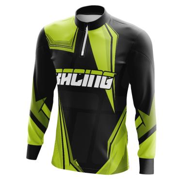 Imagem de Camiseta Personalizada Motocross (60)- Motocross, Textura Verde, Branco, Preto, Escrita e Formas