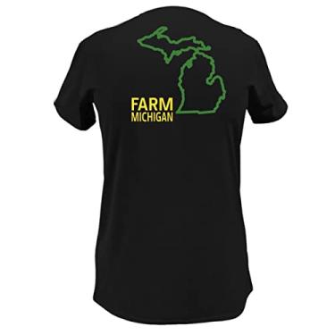 Imagem de John Deere Camiseta feminina gola V gola V EUA e Canadá Farm State Pride, Michigan, XXG