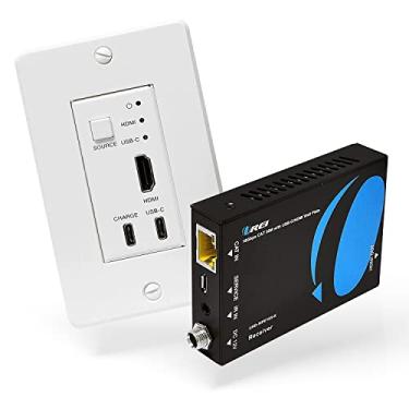 Imagem de Extensor 4K HDMI/USB-C da OREI, sobre um único cabo Cat6/Cat7, transmissor de placa de parede 4K @ 60Hz UltraHD com HDR e controle IR - até 50 m