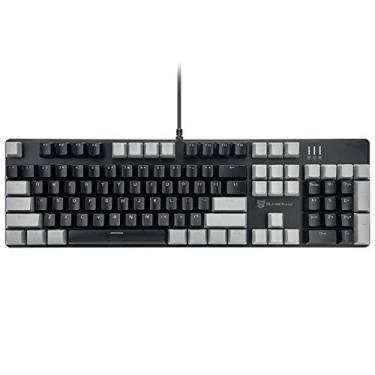 Imagem de Teclado mecânico – Interruptor preto, cor preta e cinza, retroiluminação branca, troca a quente, com fio, layout de 104 teclas US Layout PC Gaming Keyboard