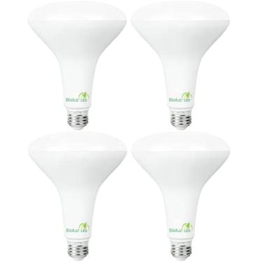 Imagem de Pacote com 4 lâmpadas LED BR40 Bioluz 2700K branco quente 90 CRI regulável listado pela UL CEC título 20 compatível com 1250 lúmens faróis de inundação externas/interiores (pacote com 4)