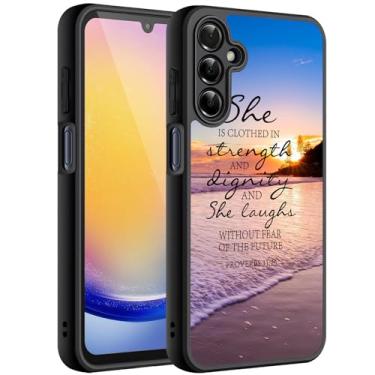 Imagem de HTTYYTRYT Capa para Samsung Galaxy A25, Galaxy A25, ultrafina à prova de choque, resistente a arranhões, antiderrapante, para Samsung Galaxy A25 5G 2024, Provérbios 31-25