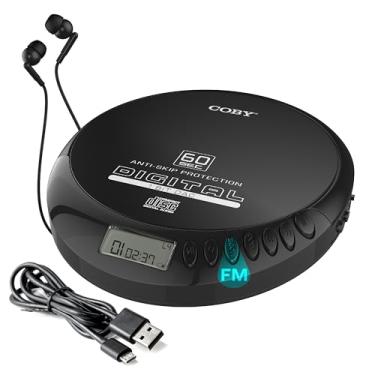 Imagem de Coby Leitor de Cd Portátil com Fones de Ouvido Estéreo, Rádio Fm, Compatibilidade com Mp3, Display Lcd Discman Portátil | Anti-Salto de 60 Segundos, À Prova de Choque | Alimentado por 2 Pilhas Aa Ou M