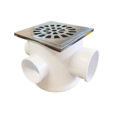 Imagem de Caixa Sifonada Rebouças Grelha Quadrada 100x100x50mm Cromado