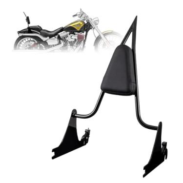 Imagem de Kinglemc Encosto de passageiro Sissy Bar ajustável para Harley Breakout FXSB FXSE FXST com trava com ferragens de ancoragem (preto-uma peça)