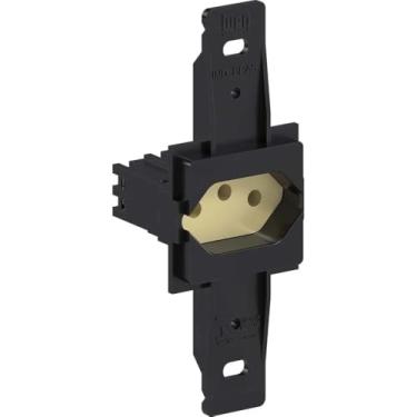 Imagem de 1 Tomada Padrão Brasileiro 2P + T 10A 250Vca Preto Com Fundo Amarelo Weg