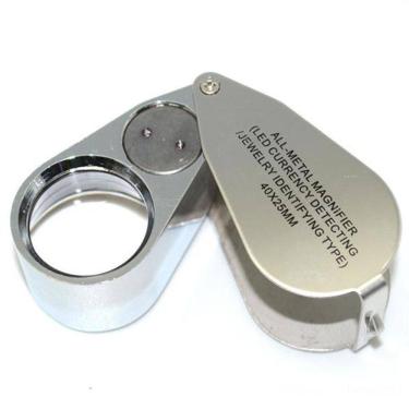 Imagem de Mini Lupa Dupla Aumento Para Joias Led 40X25 Mm 9890