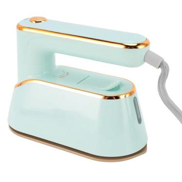 Imagem de Ferro de Passar Roupa Portátil, Ferro a Portátil 1300W 20S Alça Giratória de Pré-aquecimento Rápido para Viagem Bomba de água Com Turbina Embutida Azul Ciano, para Ferro