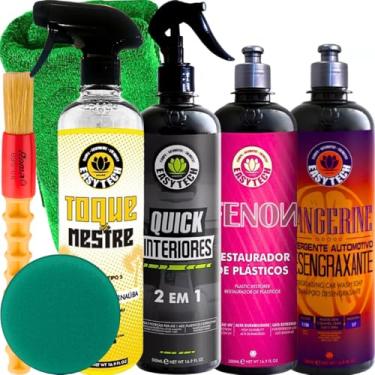 Imagem de Kit limpeza completa para autos em geral Easytech Cera Shampoo Limpador interior Fenon