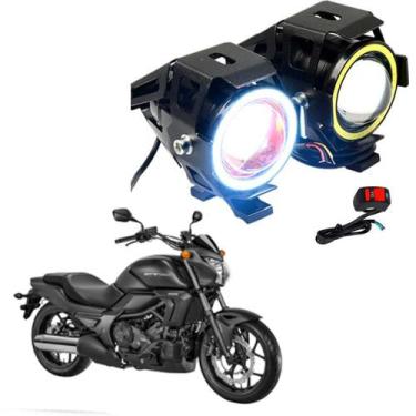 Imagem de Kit Led Farol Milha Moto Honda VTX 1800S 2005 2006 2007 Angel Eye U7 -