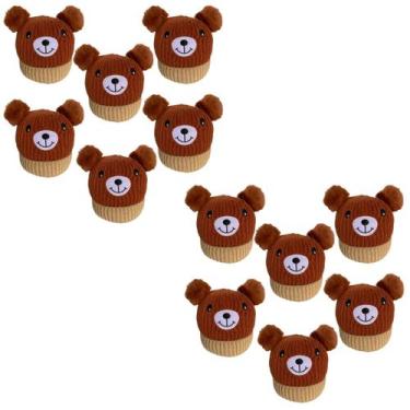 Imagem de kit 12 toucas gorro infantil de pompom bichinho para menino menina for