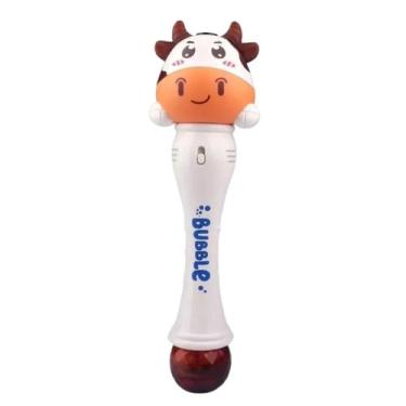 Imagem de lança bolha maquina de sabão infantil automatico com led vaquinha - sh