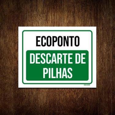 Imagem de Kit 5 Placas Ecoponto Descarte De Pilhas - Sinalico.Com