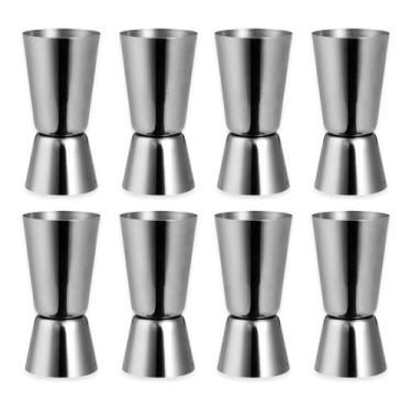 Imagem de Kit 8 Dosador Inox Bebidas Duplo 25ml 50ml Medidor Drink Gin - JJVERAS