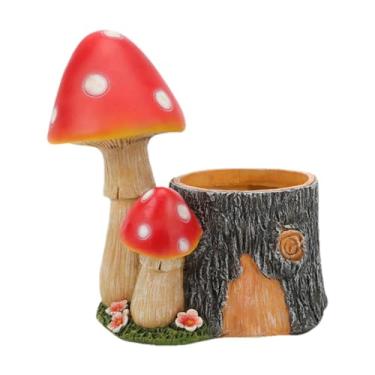 Imagem de Generic Estatueta de cogumelo, vaso de flores com enfeite de mesa de luz, vaso de flores para decoração de entrada, armário de TV versátil