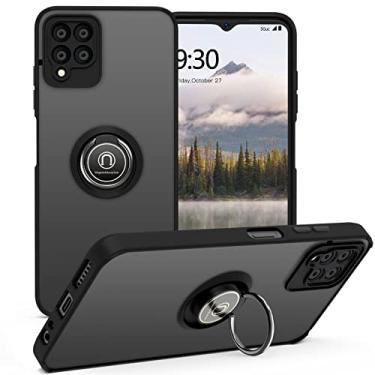 Imagem de Capa de telefone compatível com T-Mobile Revvl 6 Pro 5G, TPU à prova de choque + material rígido de policarbonato, suporte magnético para carro, capa preta