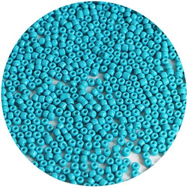 Imagem de Bala&Fillic Contas de sementes opacas de cor azul turquo de 4 mm com cerca de 1200 peças/100 gramas em saco, 6/0 contas de vidro para fazer pulseira e colar (azul turquesa)