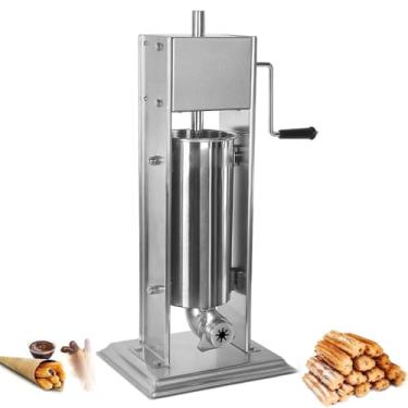 Imagem de 星姿 Máquina manual de rosquinhas Churro, máquina comercial latina 3L com 5 bocais, máquina de enchimento de aço inoxidável para cozinha, restaurante, cafeterias, padaria