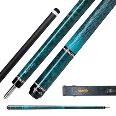 Imagem de Moyerely Taco de sinuca de fibra de carbono, bastão de sinuca de baixa deflexão de 11,8 mm/12,5 mm, bastão de sinuca profissional com estojo (bordo de olho_azul, 11,8 mm)