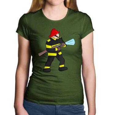 Imagem de Baby Look Algodão Bombeiro - Foca na Moda, Musgo, M