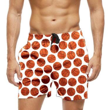 Imagem de Short Praia Shorts Banho Bermuda Verão Bola Basquete Cartoon 821 - SMO